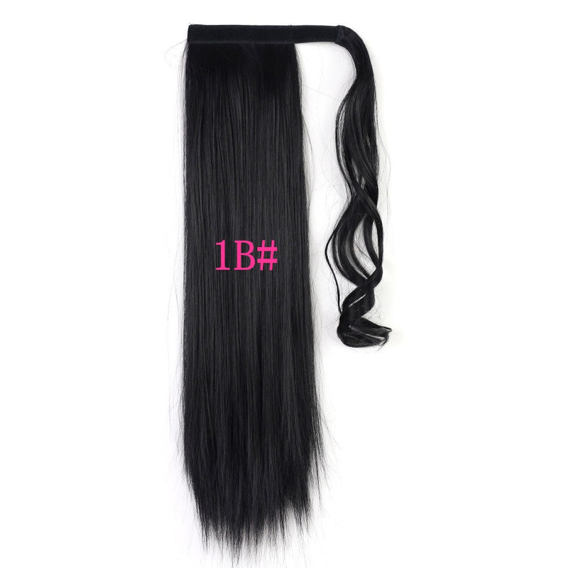 Long Straight Wrap Around Clip In Ponytail Hair Extension Heat Resistant Synthetic Tail Fake Hair Mostore.com