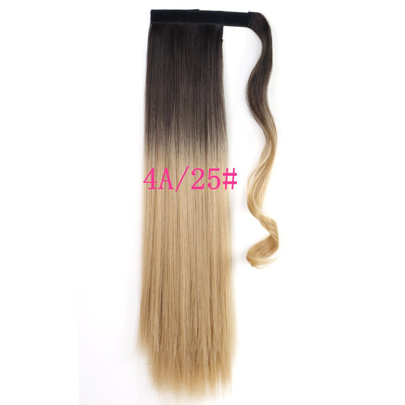 Long Straight Wrap Around Clip In Ponytail Hair Extension Heat Resistant Synthetic Tail Fake Hair Mostore.com