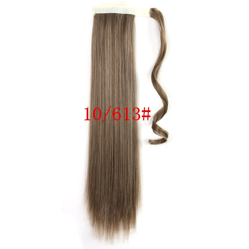 Long Straight Wrap Around Clip In Ponytail Hair Extension Heat Resistant Synthetic Tail Fake Hair Mostore.com