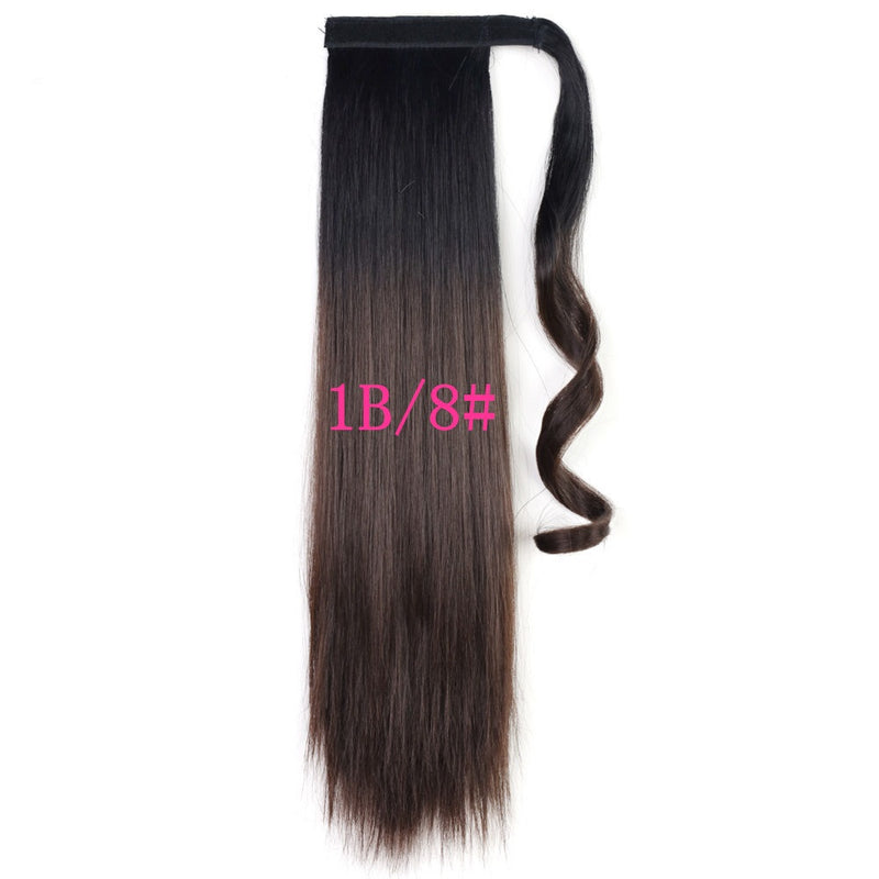 Long Straight Wrap Around Clip In Ponytail Hair Extension Heat Resistant Synthetic Tail Fake Hair Mostore.com