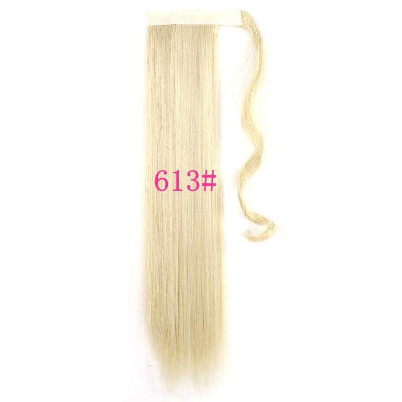 Long Straight Wrap Around Clip In Ponytail Hair Extension Heat Resistant Synthetic Tail Fake Hair Mostore.com