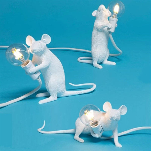 Nordic Creative Mini Animal Mouse Lamp Living Room Dining Room Bedroom Clothing Store Personalized Eye Protection Gift Resin Table Lamp American Varieties