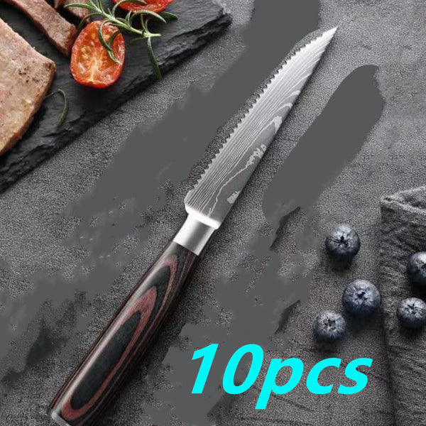 Color Wooden Handle Steak Knife Stainless Steel Western Kitchen Knives Kitchen Fruit Knife Mostore.com