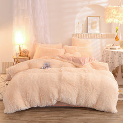 Luxury Thick Fleece Duvet Cover Queen King Winter Warm Bed Quilt Cover Pillowcase Fluffy Plush Shaggy Bedclothes Bedding Set Mostore.com