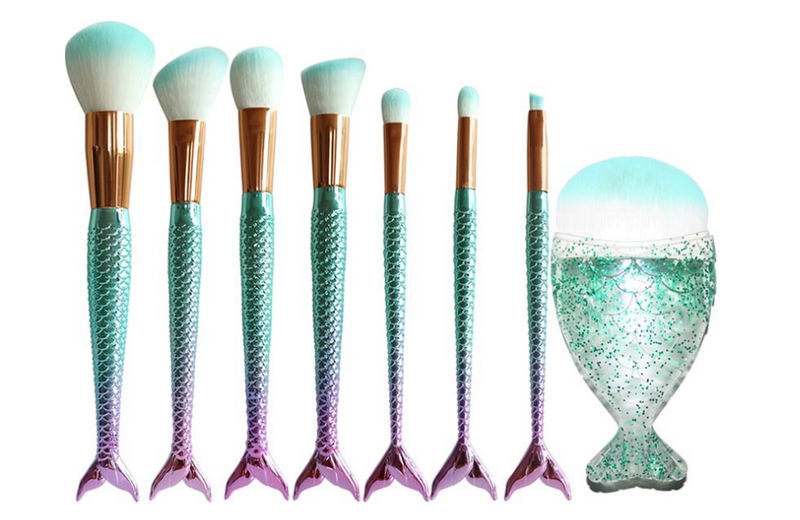 Mermaid Shaped Makeup Brushes Mostore.com