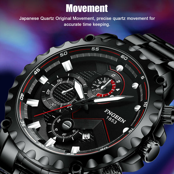 Waterproof Men's Watch Classic Stainless Steel Quartz Luminous Luxury Wristwatch Mostore.com