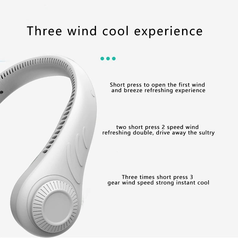 Hanging Neck Fan Portable Cooling Fan USB Leafless 360 Degree Neckband Fan 78 Surround Air Outlets 4000Mah Rechargeable American Varieties