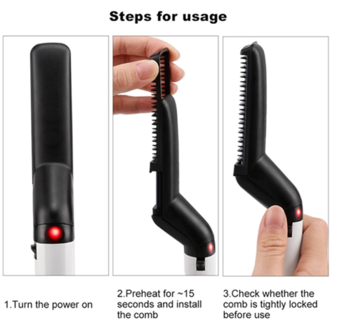Hair Straightener Men Multifunctional Comb Curling Electric Brush Professional Hair Comb Brush Beard Straightener Hair Curler Fast Heating Styling Tools Mostore.com