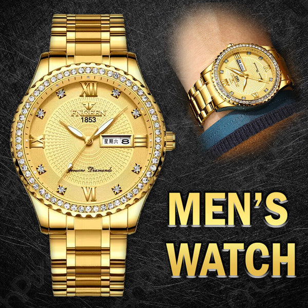 Classic Gold Men Quartz Watch Relojes De Hombre Stainless Steel Business Watches Mostore.com