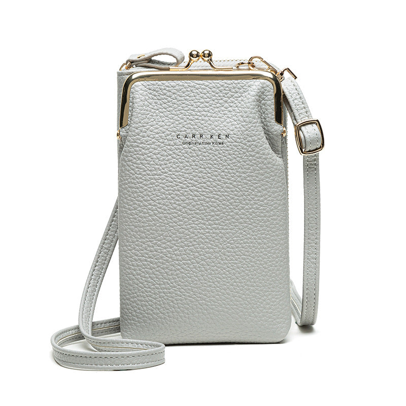 Fashion Lychee Pattern Solid Color Diagonal Shoulder Bag Mostore.com