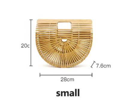 Handmade bamboo bag, clutch bag, portable bamboo basket, semi-circular bamboo bag Mostore.com