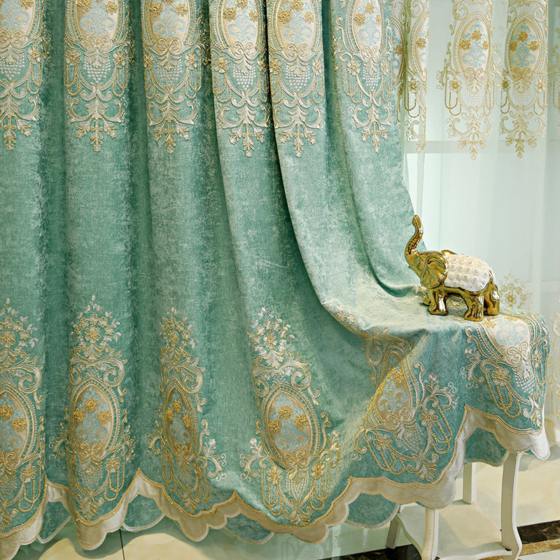 Bedroom Full Blackout Curtains Green New CJ
