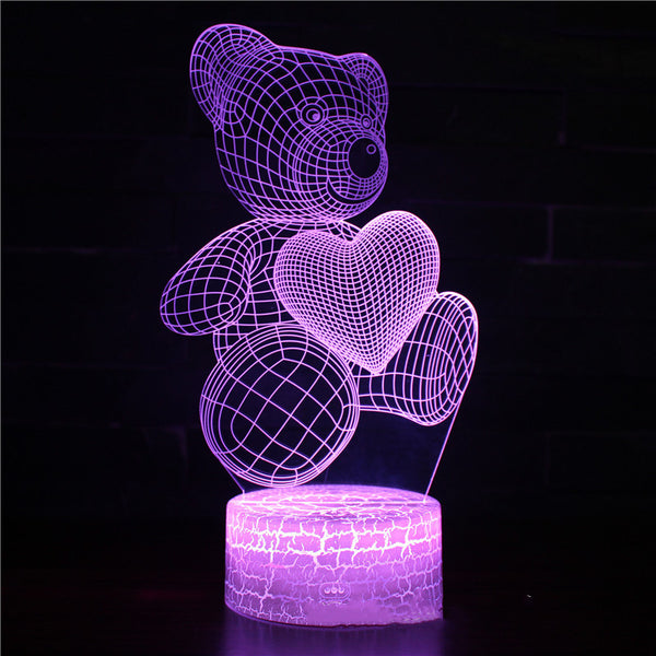 Love Bear Series 3D Light Creative Night Light LED Visual Light mostorepro.com