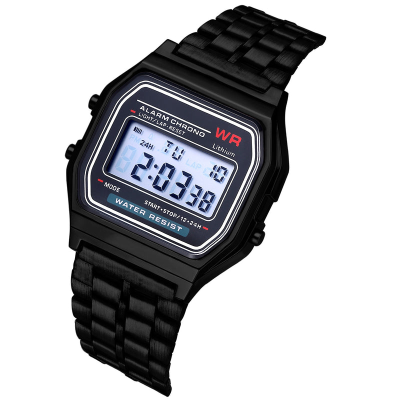 WR F91W Steel Band Electronic Watch Mostore.com