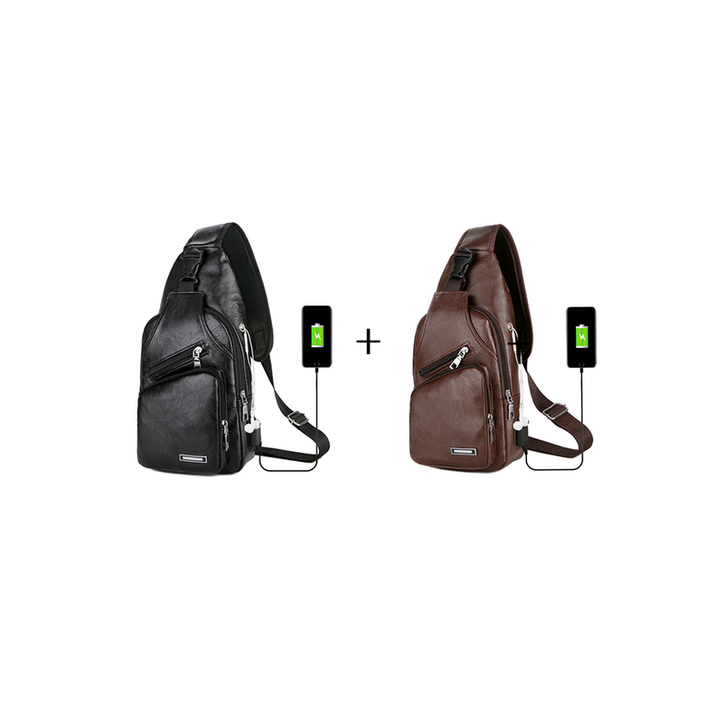 USB Portable Charging Chest Bag Messenger Bag Mostore.com
