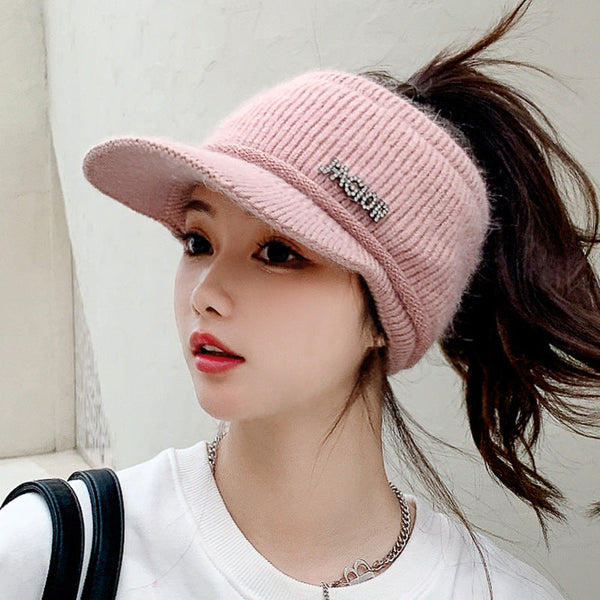 Girls Thickened Warm Knitted Hats In Autumn And Winter