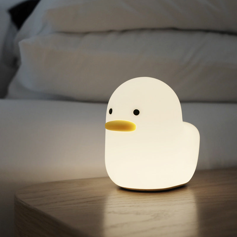 Nordic Cute Lovely Cartoon Dull Duck Led Night Light Silicone USB Charging NightLight Holiday Gifts Kids Room Bedside Bedroom American Varieties