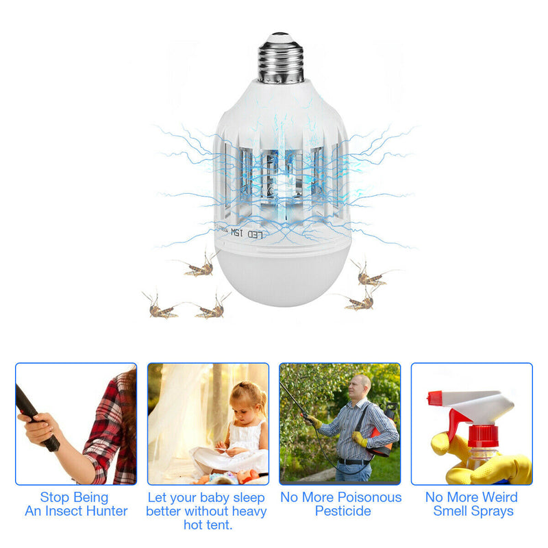Bug Zapper Light Bulb Mosquito Lamp Fly Trap Killer Indoor Outdoor Insect E26 E27 American Varieties