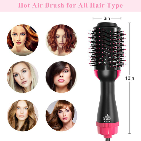 2 in 1 Multifunctional Hair Dryer & Volumizer Hair Brush Roller Rotate Comb Styling Straightening Curling Iron Mostore.com