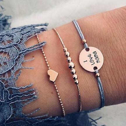 Bead Chain Bracelet Set Anklet Mostore.com