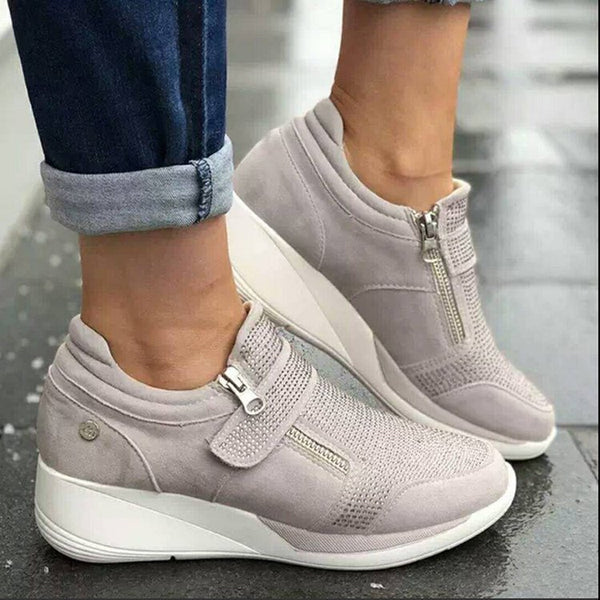 Canvas Shoes Lovely Round Head Thick Bottom Rhinestone Velcro Single Shoes Mary Jane Women's Style Mostore.com