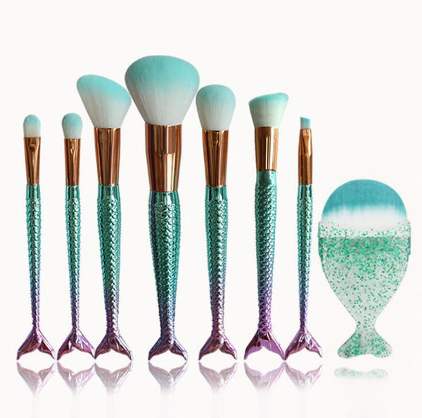 Mermaid Shaped Makeup Brushes Mostore.com
