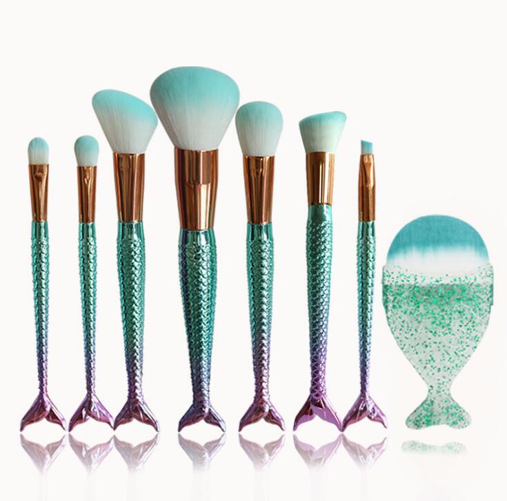Mermaid Shaped Makeup Brushes Mostore.com