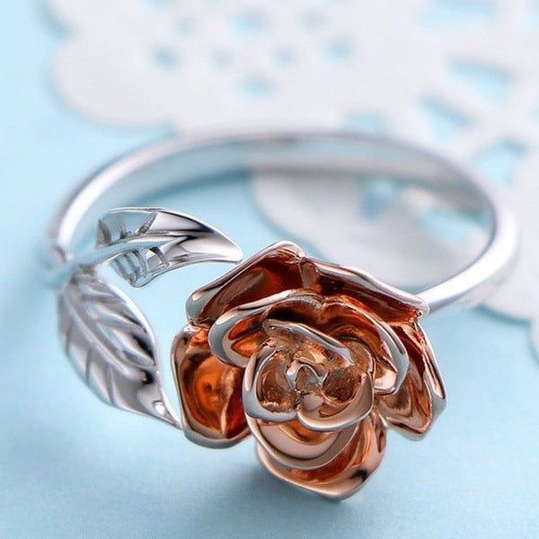 Rose gold-plated rosette ring Mostore.com