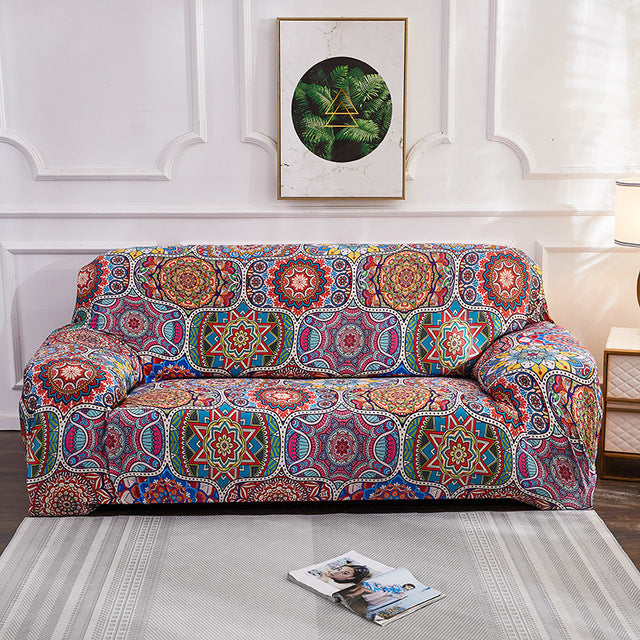 Bohemian style stretch all-inclusive sofa cover Mostore.com