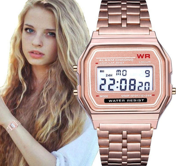 WR F91W Steel Band Electronic Watch Mostore.com
