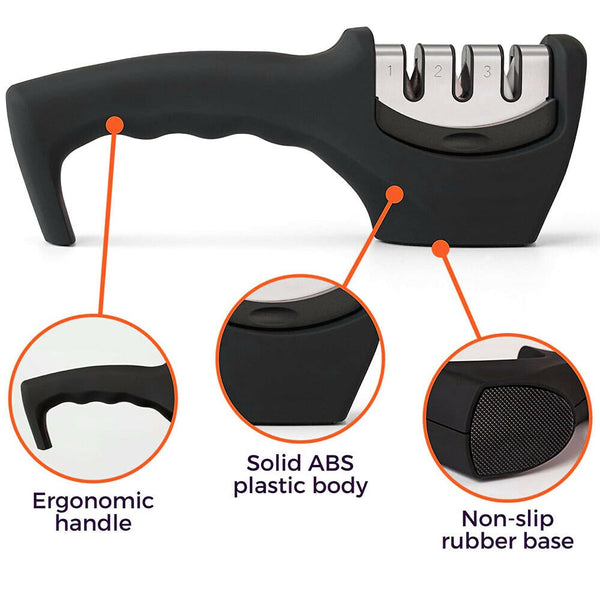 KNIFE SHARPENER Ceramic Tungsten Kitchen Knives Blade Sharpening System Tool USA Mostore.com