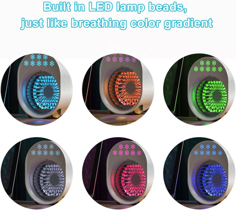 280ML Cool Fan Air Conditioner Fan Nano-atomization ABS 3-speed Levels LED Fast Cooling, Green American Varieties