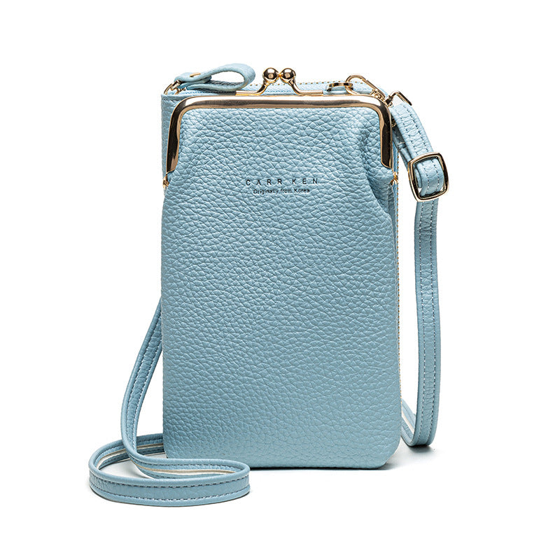 Fashion Lychee Pattern Solid Color Diagonal Shoulder Bag Mostore.com