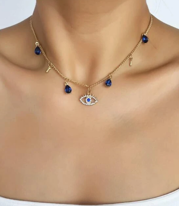 Gold Plated Devil's  Crystal Necklace Mostore.com