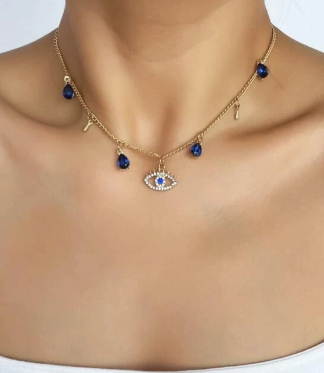 Gold Plated Devil's  Crystal Necklace Mostore.com