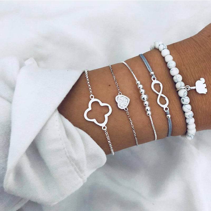 Bead Chain Bracelet Set Anklet Mostore.com