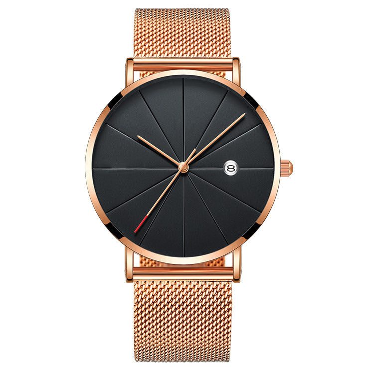 Simple calendar watch male creative waterproof quartz watch Mostore.com
