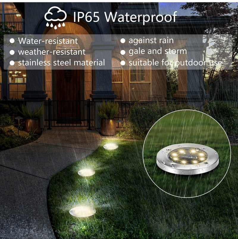 1-16 Pcs LED Solar Power Flat Buried Light In-Ground Lamp Outdoor Path Garden American Varieties