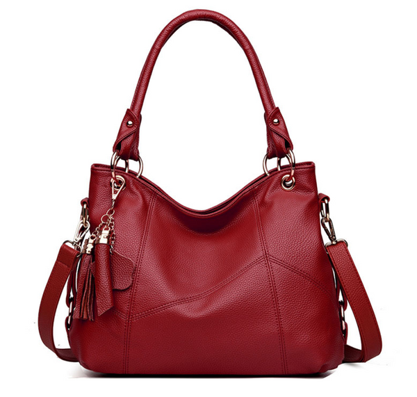 Leather tassel soft leather shoulder bag Mostore.com