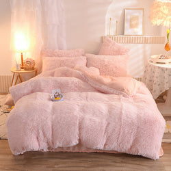 Luxury Thick Fleece Duvet Cover Queen King Winter Warm Bed Quilt Cover Pillowcase Fluffy Plush Shaggy Bedclothes Bedding Set Mostore.com