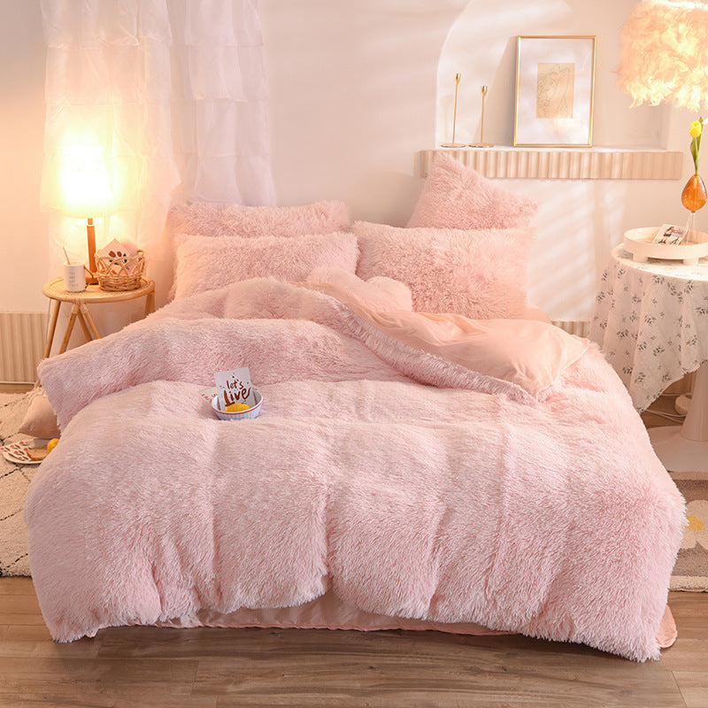 Luxury Thick Fleece Duvet Cover Queen King Winter Warm Bed Quilt Cover Pillowcase Fluffy Plush Shaggy Bedclothes Bedding Set Mostore.com