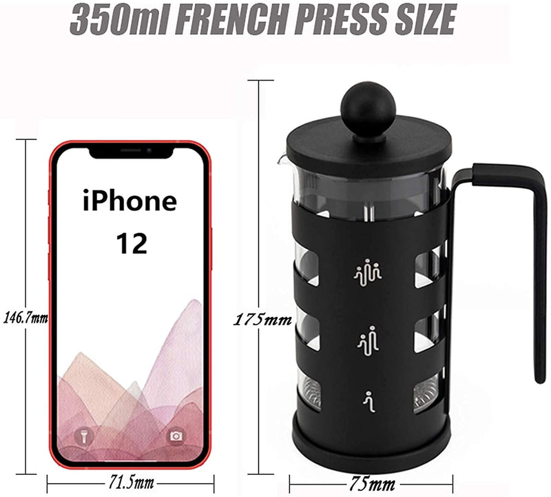 Stainless Steel Cafetiere 8 Cup, RAINBEAN French Press Coffee Maker Easy Cleaning Cafeteria, Double Walled Heat Resistant Borosilicate Glass Coffee Caffettiera, 1000ml /34 oz, Black, Amazon Banned Mostore.com