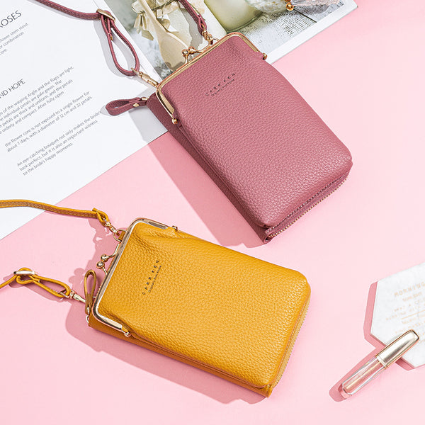 Fashion Lychee Pattern Solid Color Diagonal Shoulder Bag Mostore.com