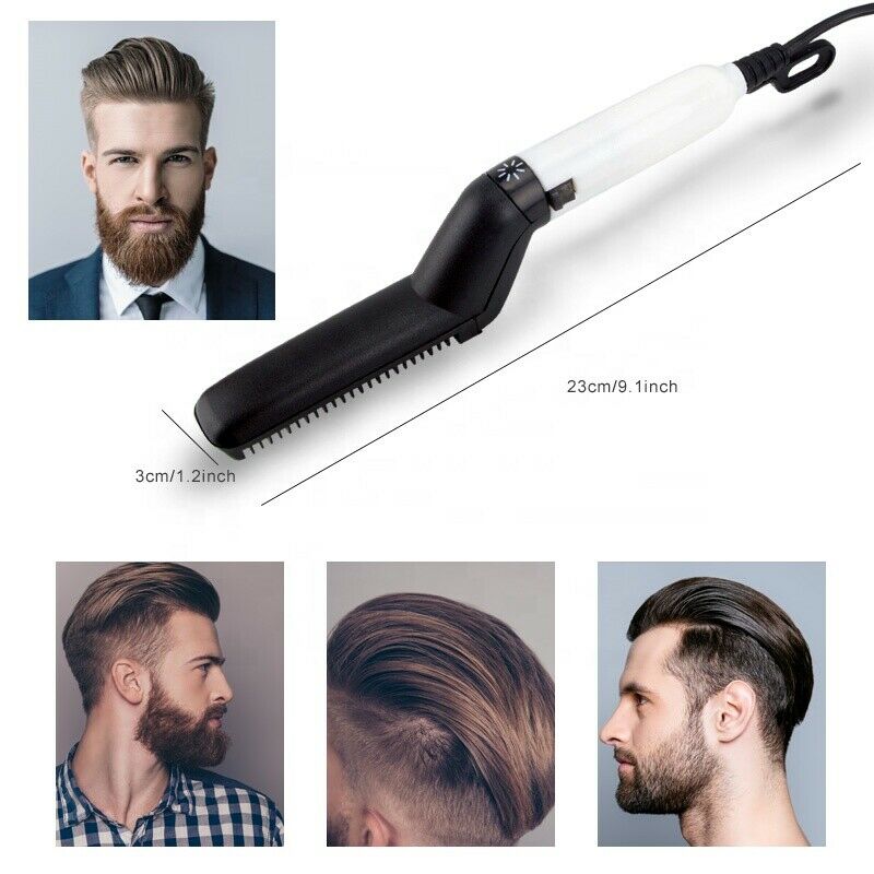 Hair Straightener Men Multifunctional Comb Curling Electric Brush Professional Hair Comb Brush Beard Straightener Hair Curler Fast Heating Styling Tools Mostore.com