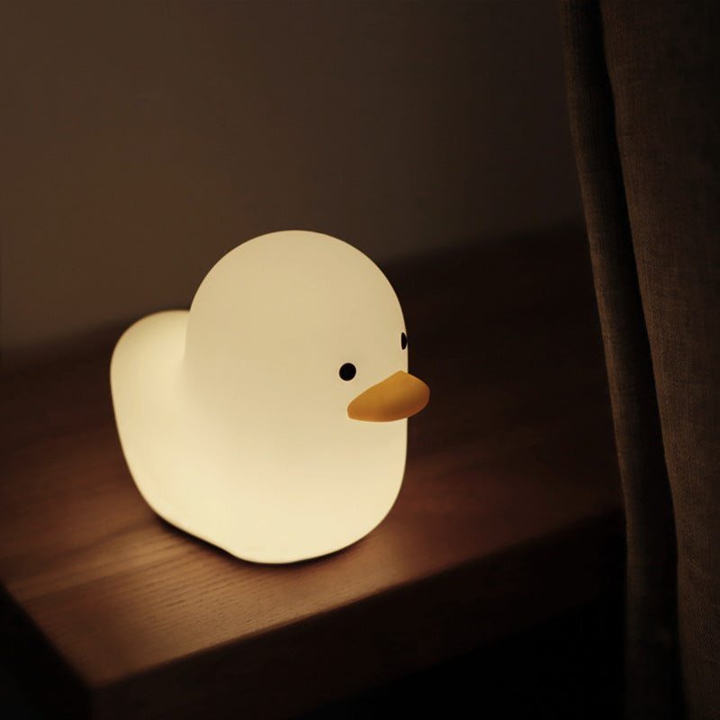 Nordic Cute Lovely Cartoon Dull Duck Led Night Light Silicone USB Charging NightLight Holiday Gifts Kids Room Bedside Bedroom American Varieties