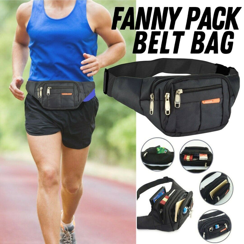 Waist Bag Fanny Pack For Men Women Hip Belt Bum Pouch Sport Travel Purse Unisex Mostore.com