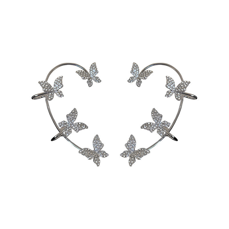 Korea Diamond Butterfly Ear Hook Without Pierced Bone Clip Mostore.com