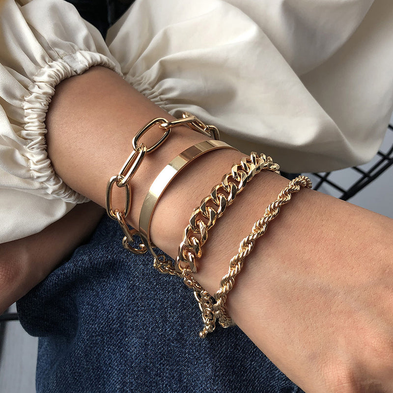 Thick chain alloy bracelet Mostore.com