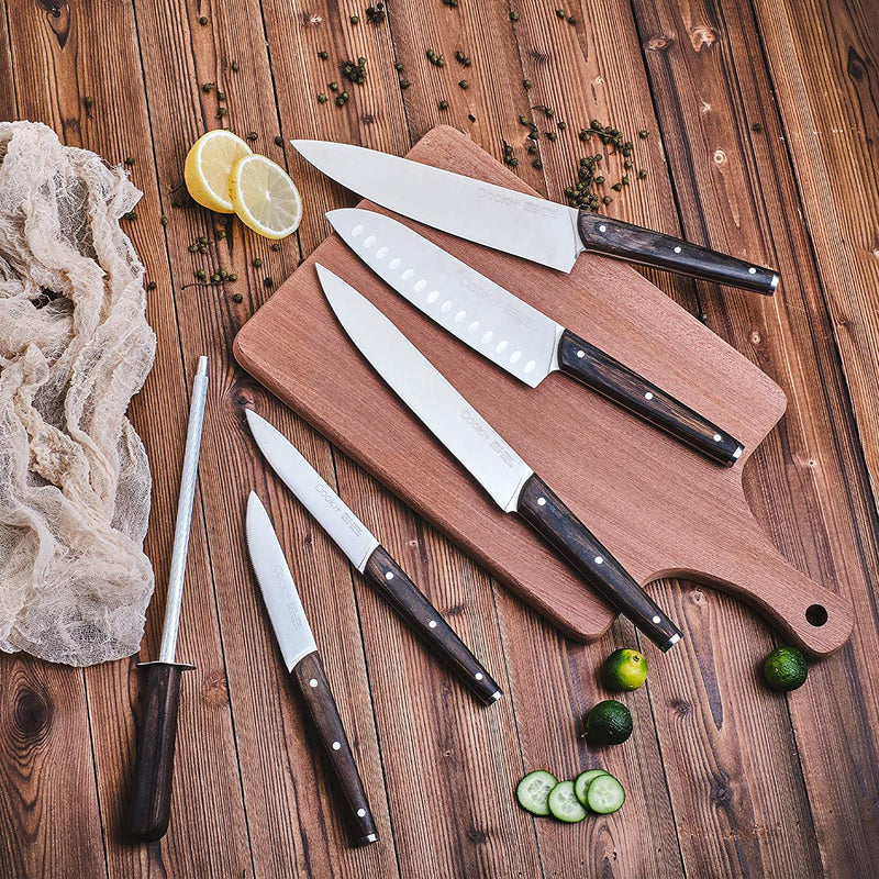 Kitchen Knife Sets, 15 Piece Knife Sets with Block for Kitchen Chef Knife Stainless Steel Knives Set Serrated Steak Knives with Manual Sharpener Knife Amazon Platform Banned Mostore.com