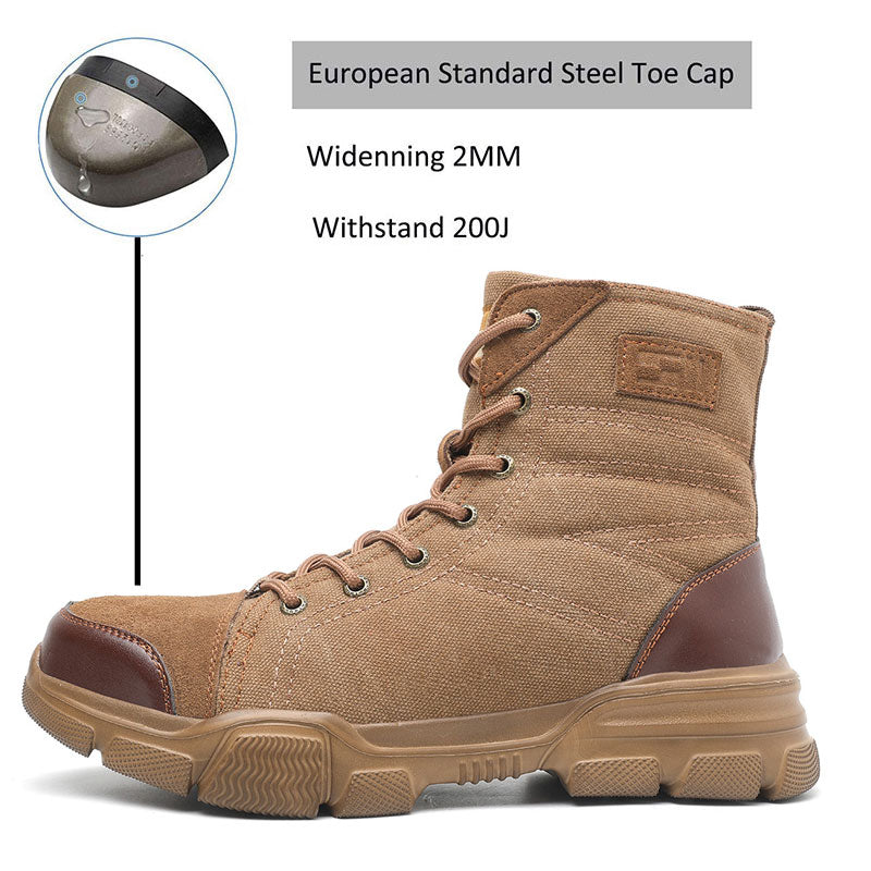 Safety Shoes Steel Toe Cap High-Top Work Protective Labor Insurance Shoes Mostore.com